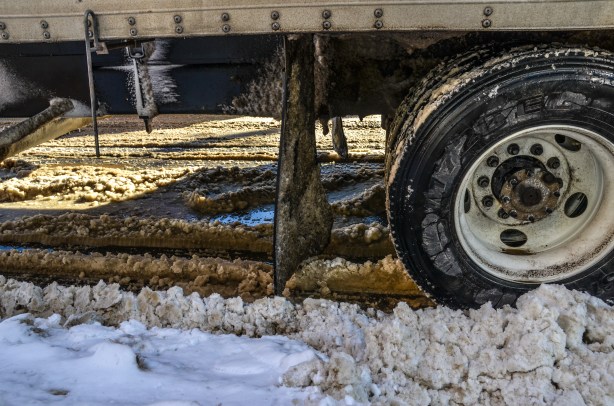 Mud and dirty slush on the street is the darker side of snow in the city.