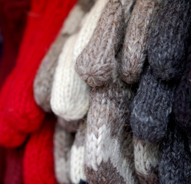 more woolly mitts.  Grey mitts, white mitts and red mitts.