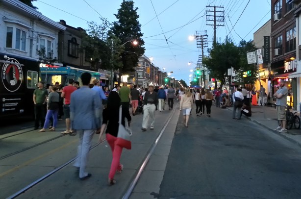 late evening street scene