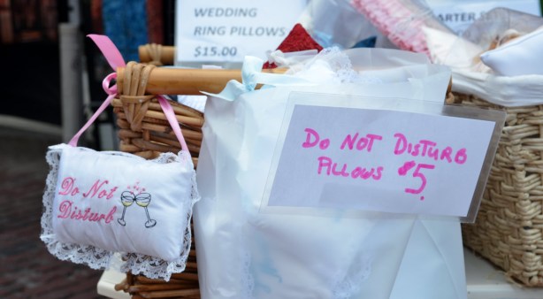 little pillows for sale that have the words "Do Not Disturb" embroidered on them