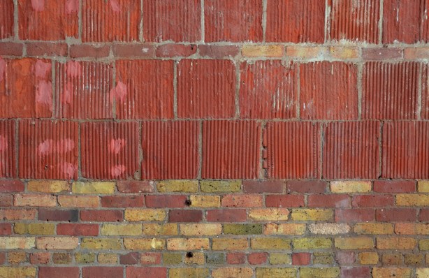 part of an old wall showing the brick details.