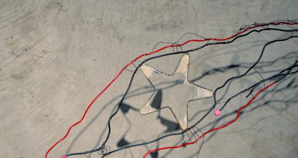 part of a wire sculpture including a star