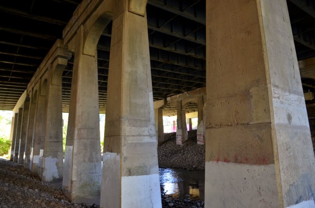 concrete supports, part of the bridge over the Don River