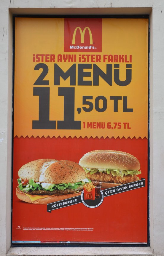large advertisement poster for McDonalds