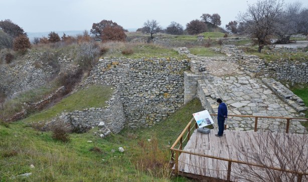 Some of the ruins that have been excavated at the site of Troy in Turkey.