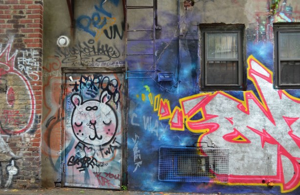 graffiti in an alley near Rue St. Laurent in Montreal