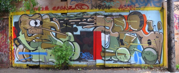 graffiti in an alley near Rue St. Laurent in Montreal