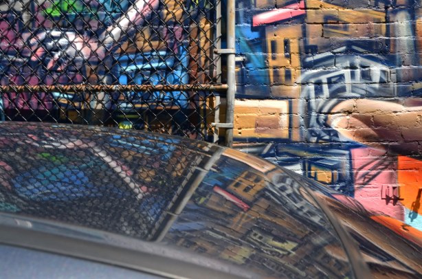 graffiti on a brick wall on Bulwer St.