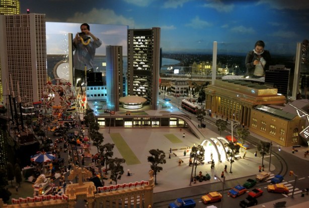 A lego model of some of the buildings in downtown Toronto