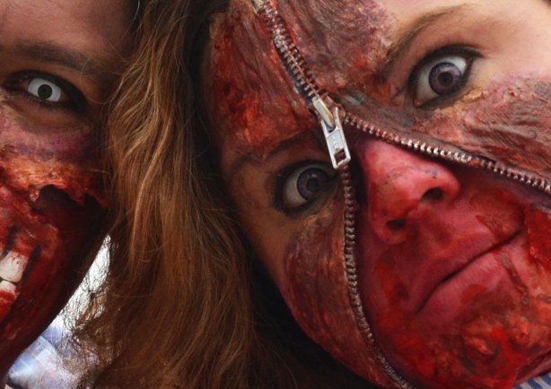 zombie with a zippered face