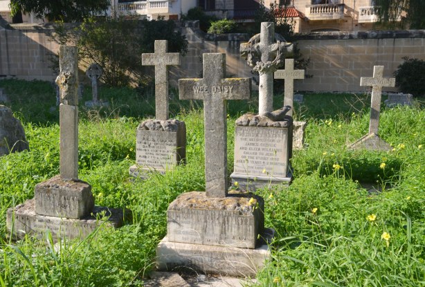 tombstones in a cemetery