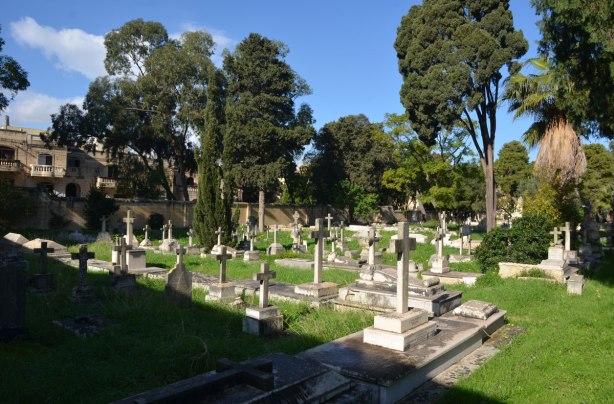 tombstones in a cemetery