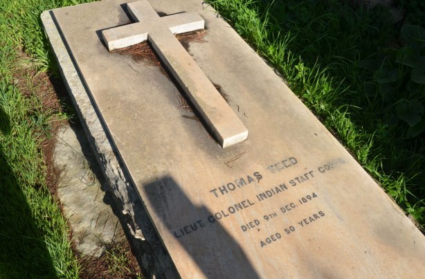 tombstone in a cemetery Thomas Teed of the Indian Army who died in 1894