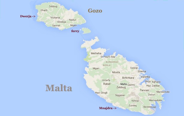 map of Malta and Gozo