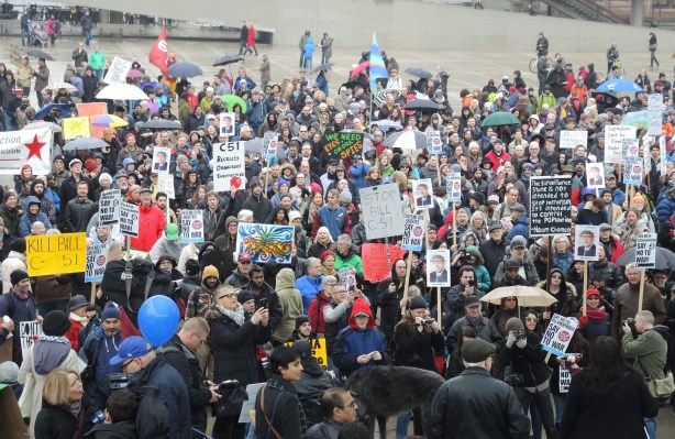 crowd shot at a protest