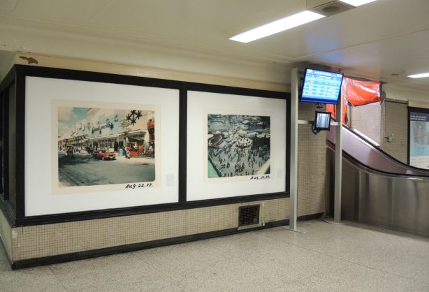 large photographic prints on display at Union Station