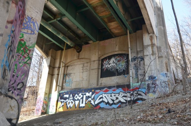 graffiti under a bridge
