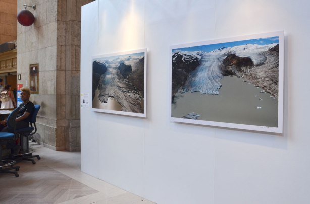 large photographs, part of an exhibit at Union Station in Toronto - 