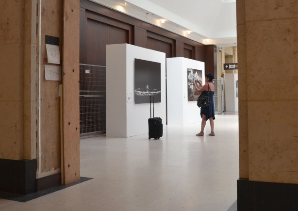 large photographs, part of an exhibit at Union Station in Toronto - 