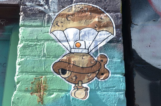 with parachute, all in brown camoflage