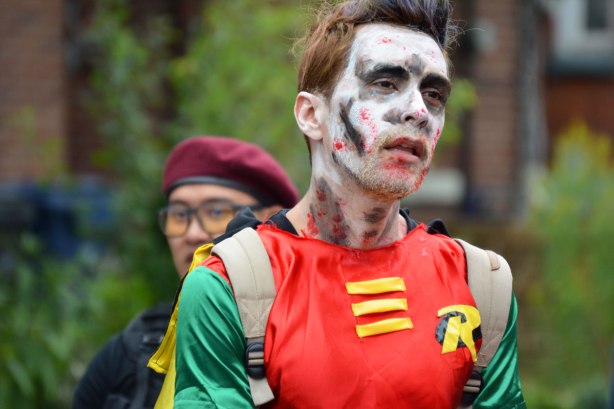 people dressed up as zombies - Robin, the boy wonder as a zombie