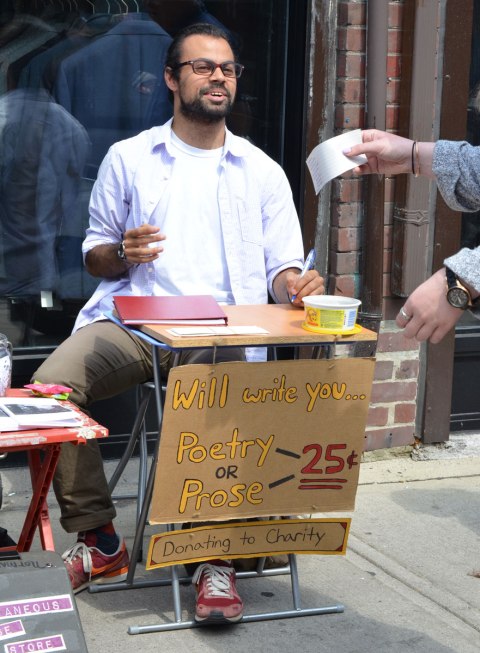 will write poetry or prose for 25 cents