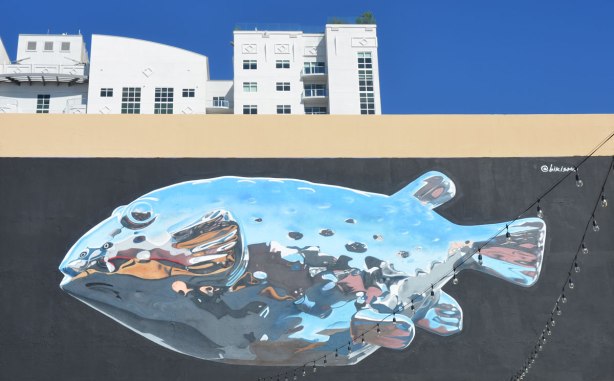 mural of a large fish 