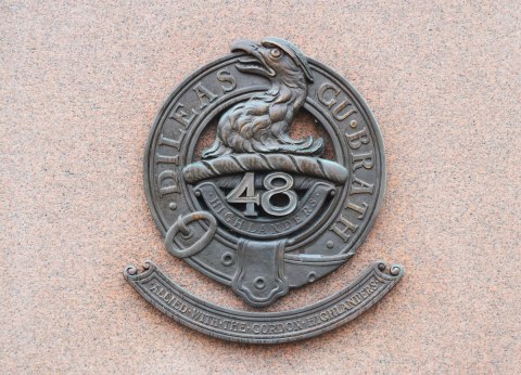 symbol, in metal, found on the memorial to the 48th Highlanders.