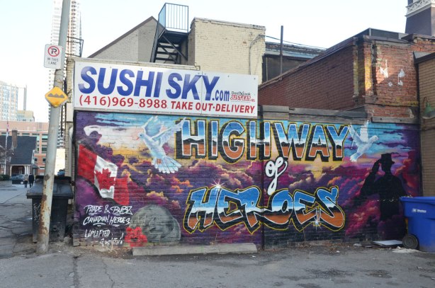 A mural commemorating the Highway of Heroes