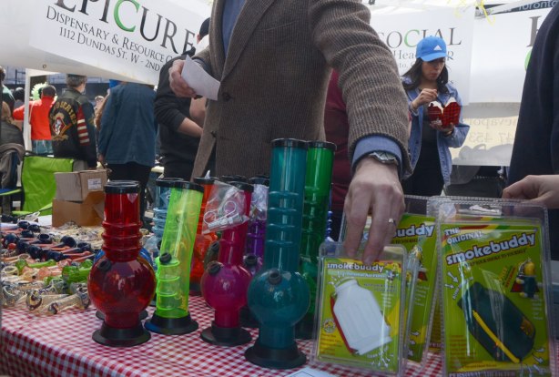 pot smoking paraphenalia for sale at a 420 day event, 