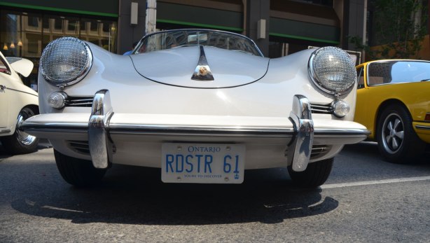 front end of a white 1961 Porsche Roadster