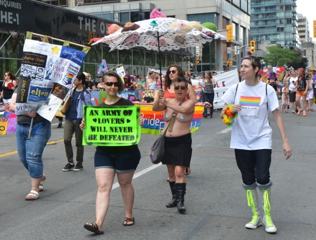 walkers in a dyke march in Toronto 