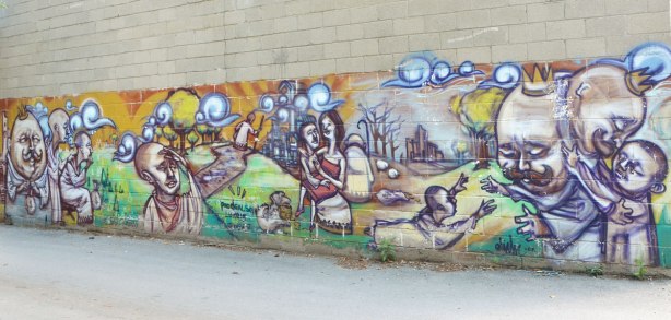 mural depicting the biblical story, Luke chapter 15, of the prodigal son