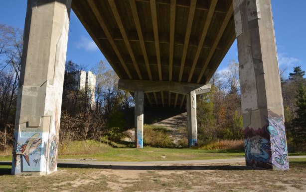 bridge over a park and creek