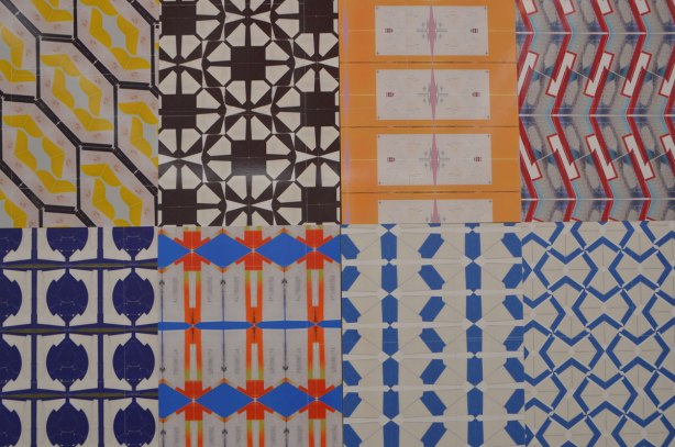 eight different patterns made with labels that are displayed side by side. 