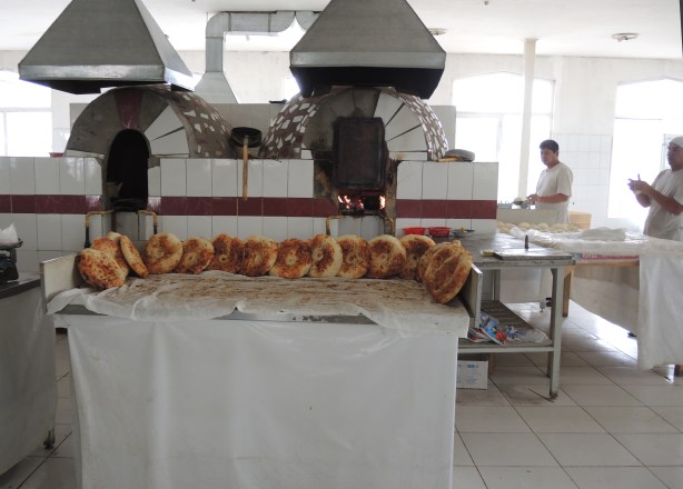 baking bread at the bakery