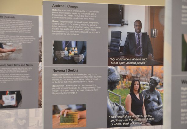 Cosmopolis posters of Andrea from the Congo and Nevena from Serbia