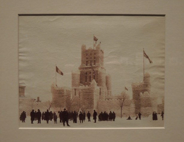 old photo of a large ice castle 