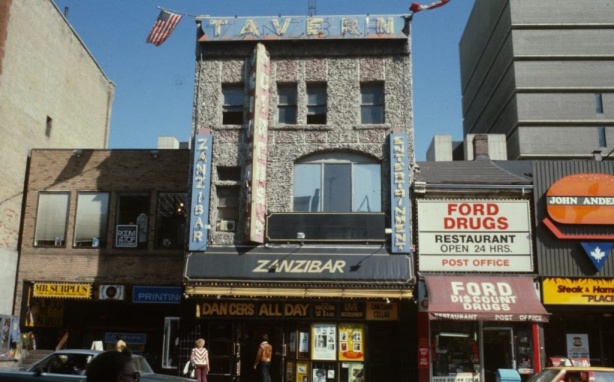 357, 359, and 361 Yonge street in the 1980s including the Zanzibar tavern 