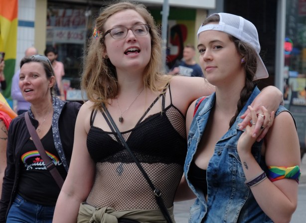 dyke march 2018 - two young women together 