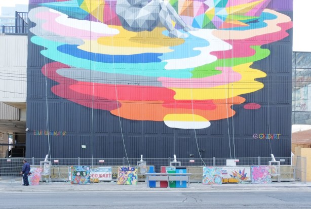 street level part of mural, equilibrium by okudart 