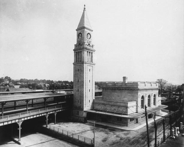 old black and white phot of North Toronto train station when it opened in 1916. It is now the Summerhill LCBO store on Yonge Street.