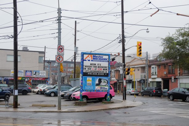 pink car in parking lot