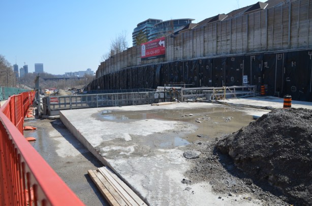 concrete section of road, construction