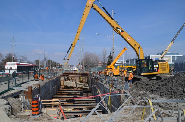 LRT track path being constructed, 