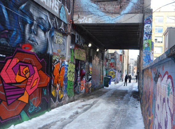 Graffiti Alley in winter