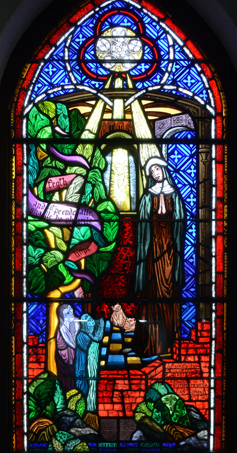 stained glass window in St. Bartholomews church