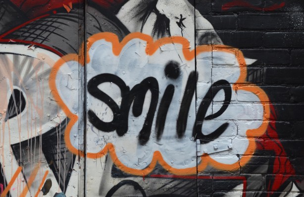 graffiti, word smile