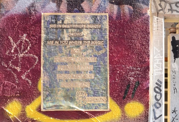 a poster with a saying or perhaps poes credited to A.J. Maldo 