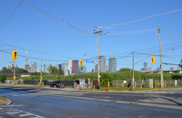 the north west corner of Don Roadway and Commissioners Street 